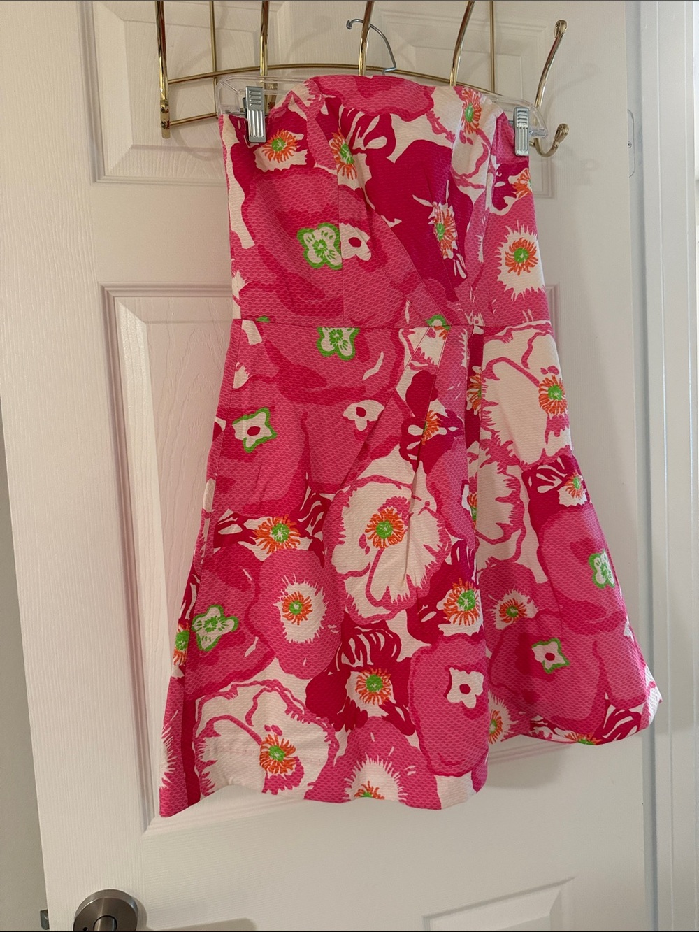 Lilly Pulitzer Hot Pink Floral Strapless Dress